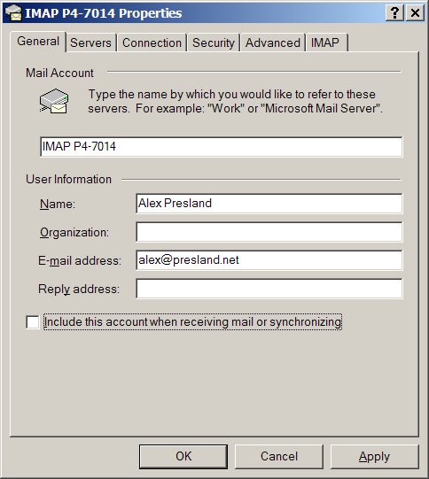 configuring IMAP over SSL on Outlook Express