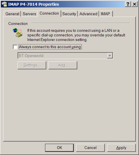 configuring IMAP over SSL on Outlook Express
